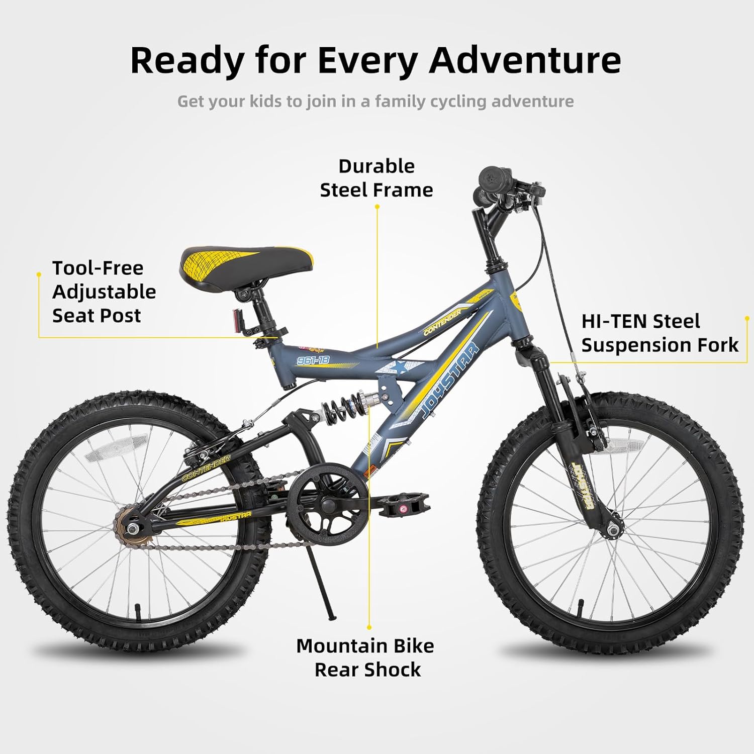 JOYSTAR VTT Enfant 20 pouces - vélo enfant 6 à 9 ans avec suspension